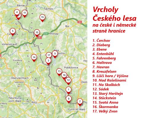 Tajemství vrcholů Českého lesa - výzva